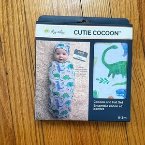 Itzy Ritzy Cutie Cocoon Dinosaur Hat Set - Blue and Green